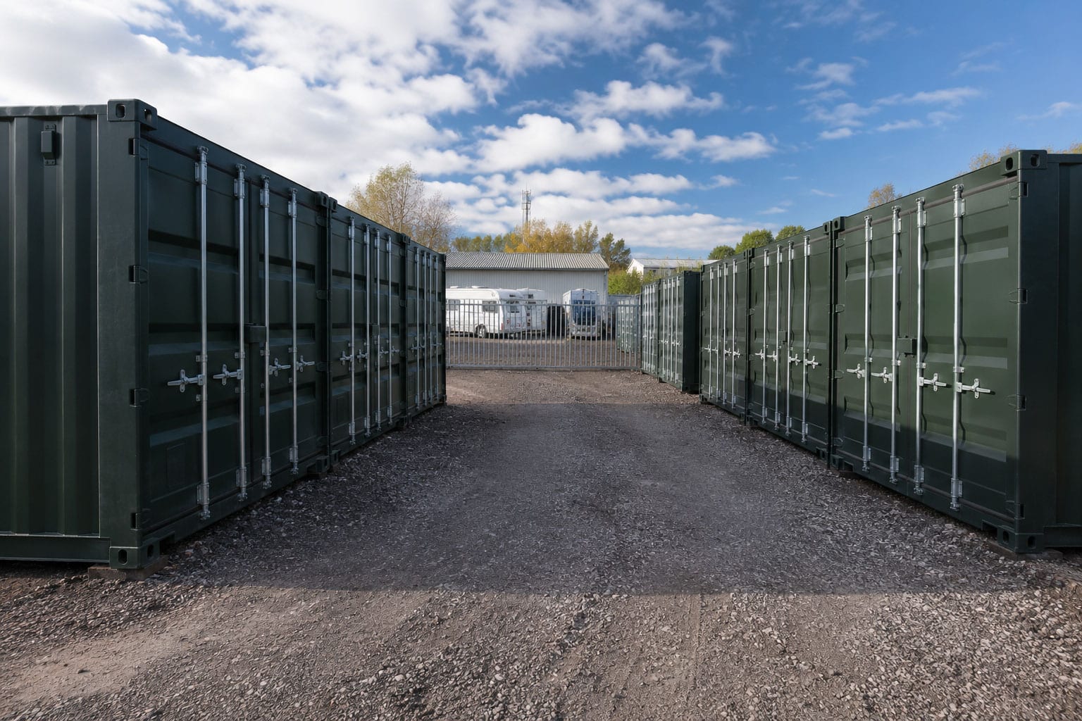Drive-up storage containers of the kind going in at Ingram Road, Holbeck